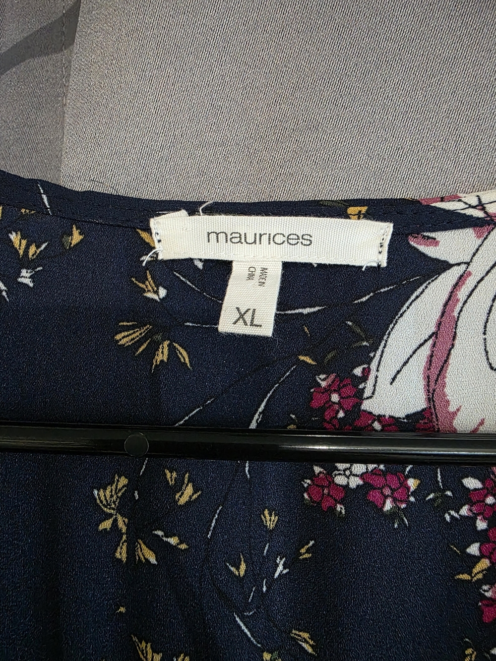 Floral Wrap Nightdress - Navy & Pink Maurices XL - Picture 2 of 3